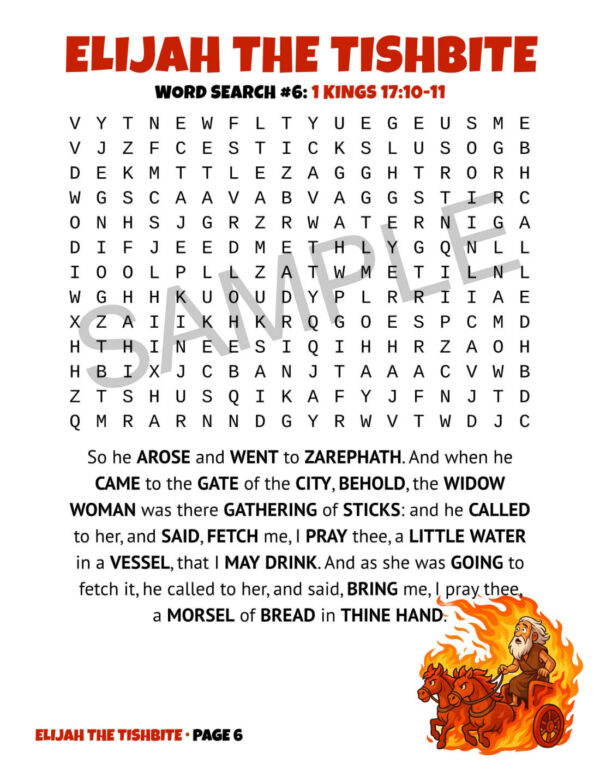 Elijah the Tishbite Word Search Puzzles – 89 Large-Print Scripture Puzzles (KJV) [PDF]