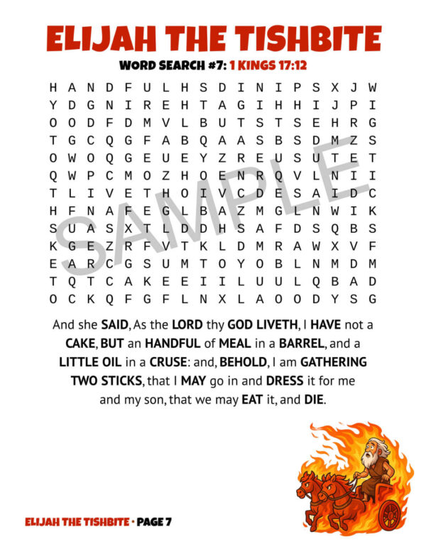 Elijah the Tishbite Word Search Puzzles – 89 Large-Print Scripture Puzzles (KJV) [PDF]