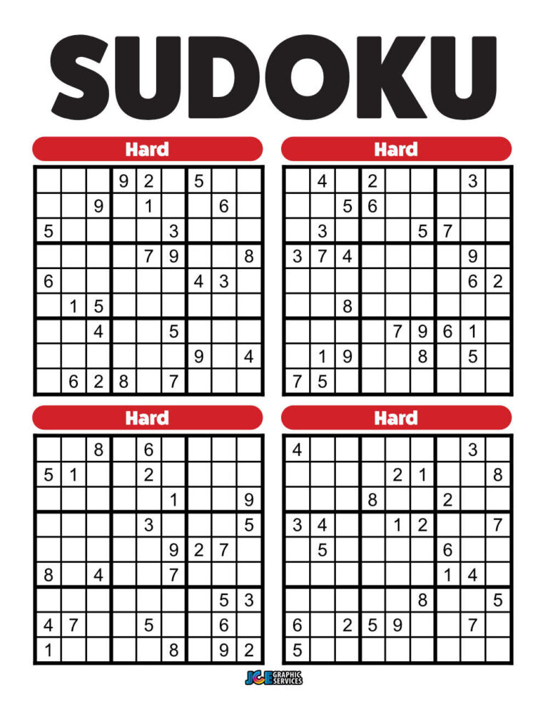 Four Sudoku Puzzles Hard