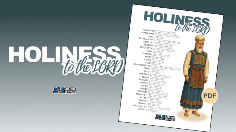 Word Scramble Puzzle – Holiness to the LORD