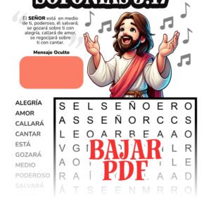 Sofonías 3:17 sopa de letras con mensaje oculto