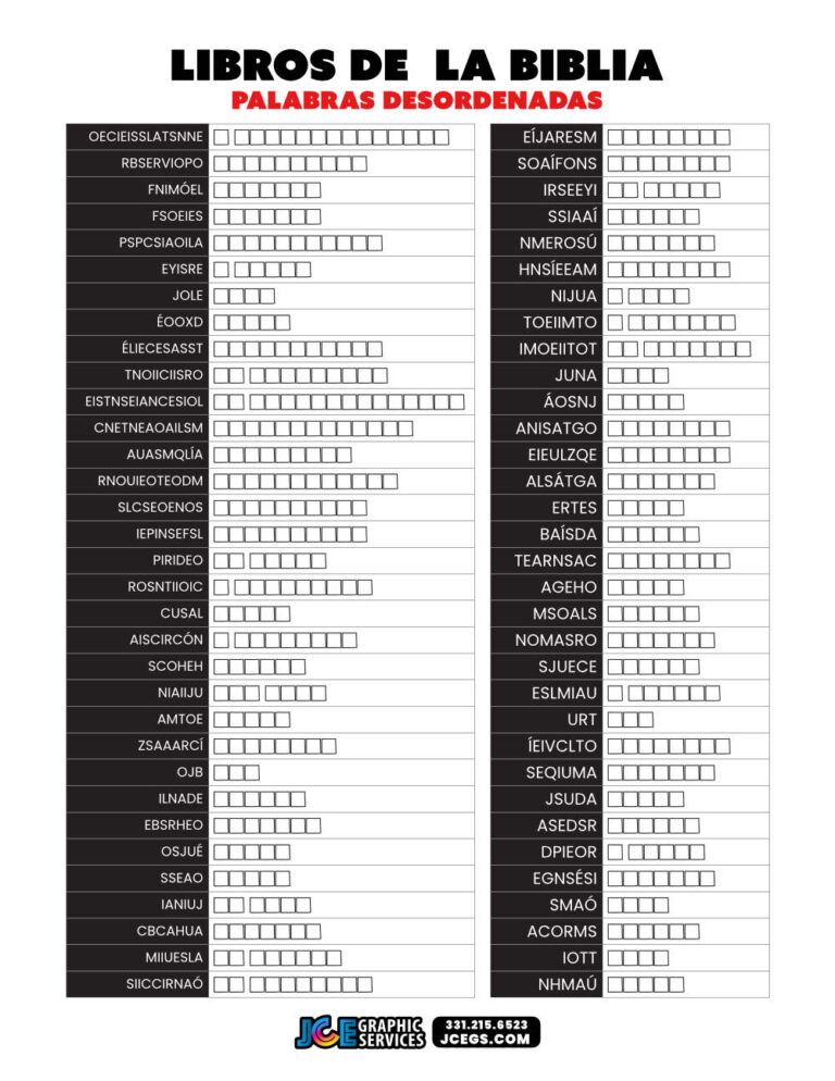Libros de la Biblia: Palabras Desordenadas [PDF]