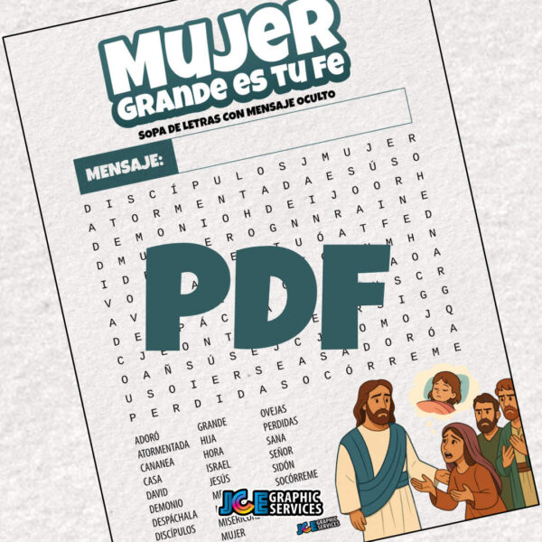 Mujer, grande es tu fe: sopa de letras con mensaje oculto [PDF]