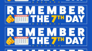 Remember the 7th Day – Bumper Sticker (4-Pack Sheet)