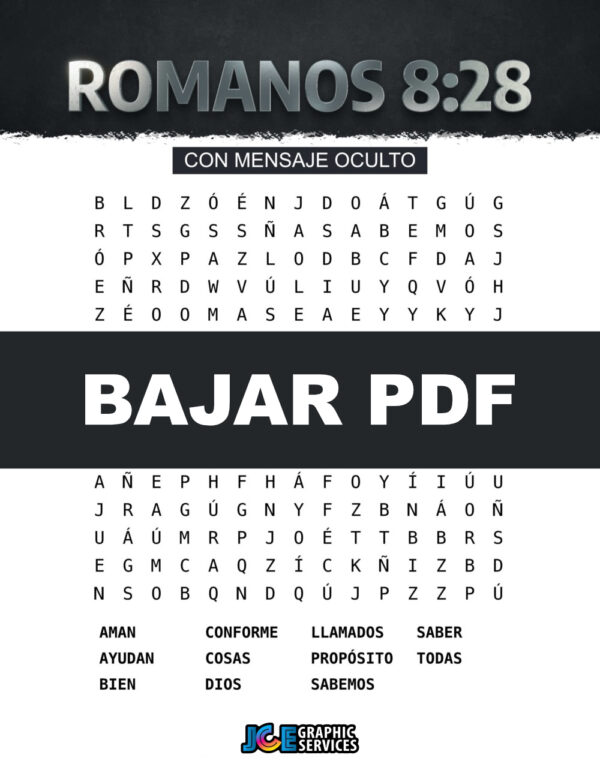 Sopa de Letras con Mensaje Oculto – Romanos 8:28