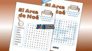 El arca de Noé sopa de letras para niños