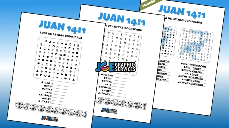 Juego Bíblico: Juan 14:1 Sopa de Letras Codificada
