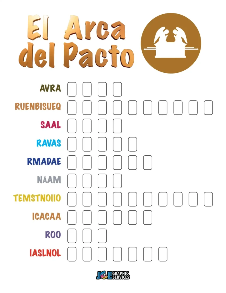 Juego Bíblico Para Niños: Letras Revueltas — El Arca del Pacto