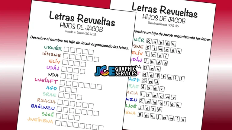 Juego Bíblico Para Niños: Letras Revueltas — Hijos de Jacob